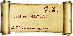 Flautner Máté névjegykártya